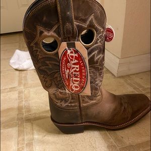 Laredo mens square toe leather boots 10D